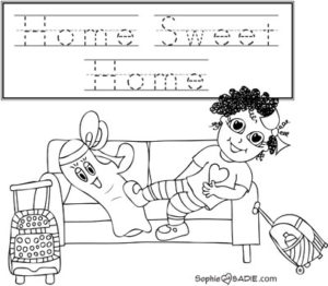 Coloring page Home Sweet Home  Sophie and Sadie